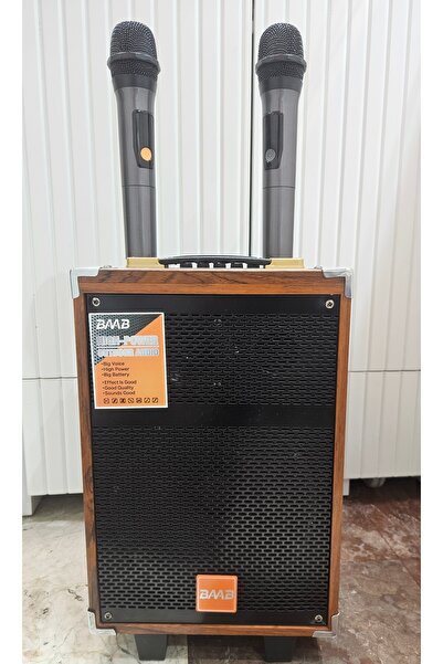 shop Çift Mikrofonlu Valiz tipli Ahşap Kareoke Hoparlör