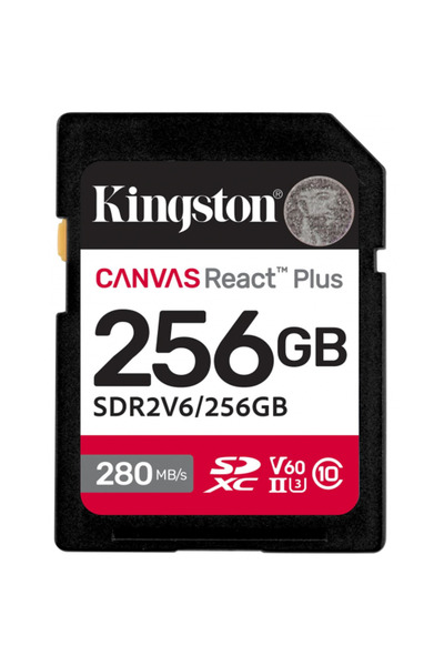 Kingston Κάρτα Μνήμης Canvas React Plus SDXC, 256Gb, Class 10/ UHS-2 U3 SDR2V...