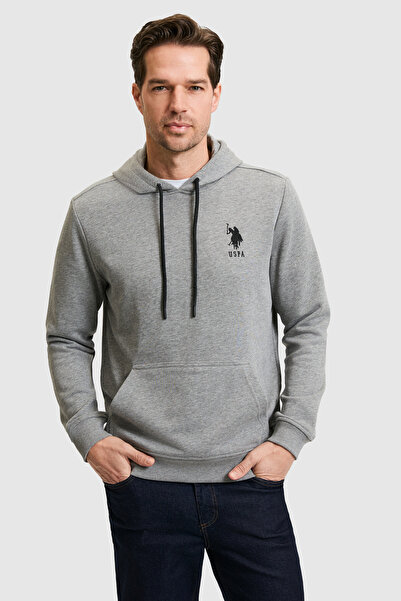 U.S. Polo Assn. سويت شيرت رجالي أساسي باللون الرمادي الميلانج 50269426-VR086