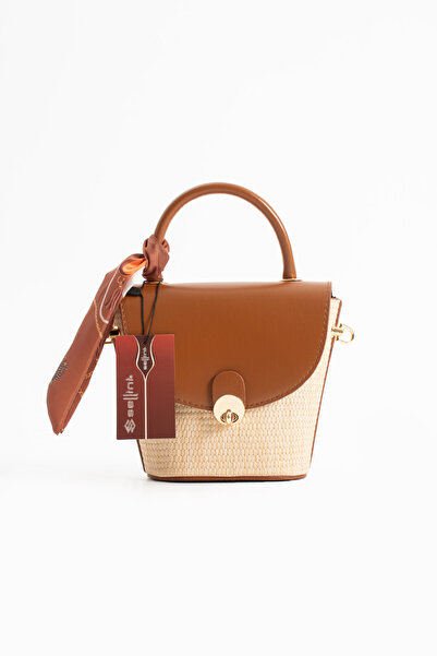 Sellini Vento Wicker Bucket Women's Hand and Shoulder Bag Brown