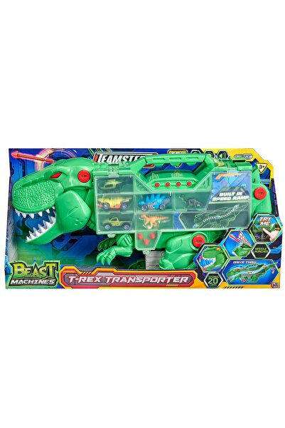 Teamsterz Transportator T-Rex cu masini si figurine, Beast Machines