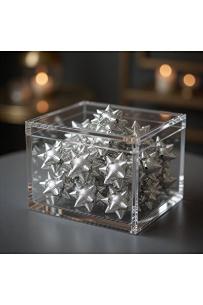 BİLGİ K K Adhesive Polar Star Bow 24 Pieces - 8 cm Metallic Gift Wrapping Dec...