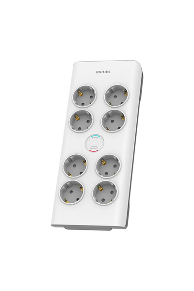 Philips 8-li SPN7080WA/62 900 Joules Akım Koruma Prizi Beyaz