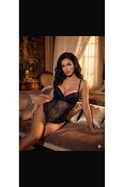 Fantazi İç Giyim Kadın Siyah Bodysuit