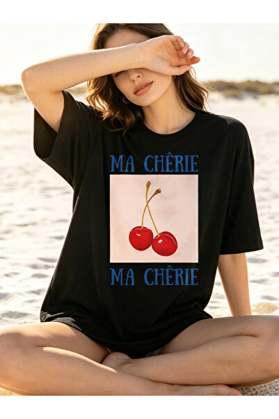 Fleck تي شيرت نسائي بطبعة الكرز من Ma Cherie بتصميم صيفي كاجوال