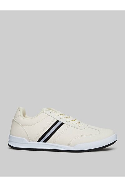 Styli Men Beige Lace-Up Sneakers