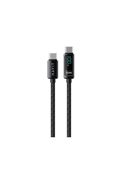 Havit Cablu de date / adaptor CB6247, USB-C Male la USB-C Male, 100 W, 2 m (N...
