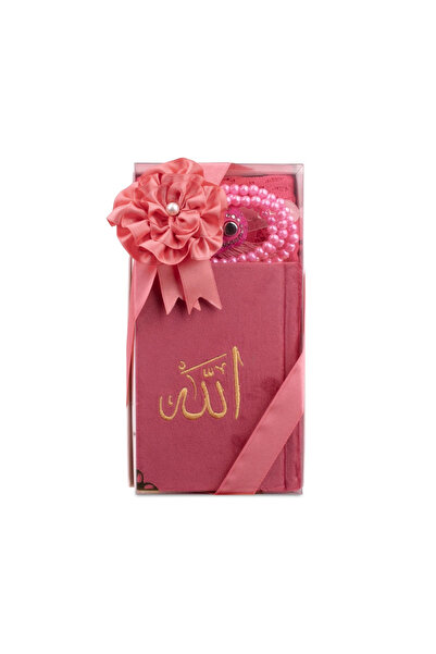 Hayrat Neşriyat Shawl + Prayer Beads + Zikirmatik + Large Pocket Size Quran G...