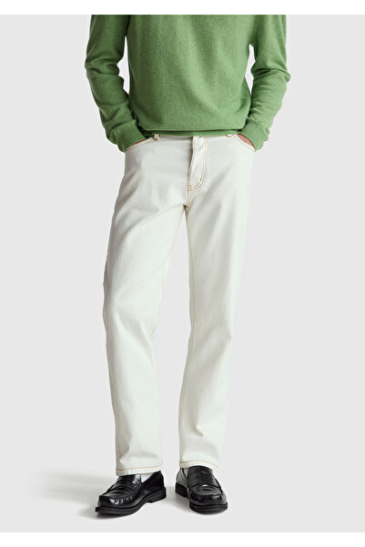 United Colors of Benetton Men's dark blue 100% cotton straight leg regular fi...
