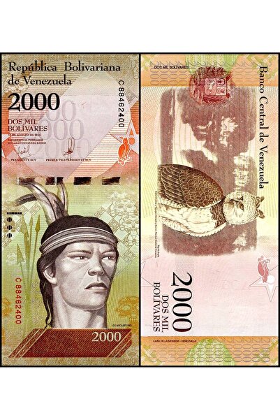 emir koleksiyon coin & paper collection Venezuela 2016 Yılı 2000 Bolivares Ka...