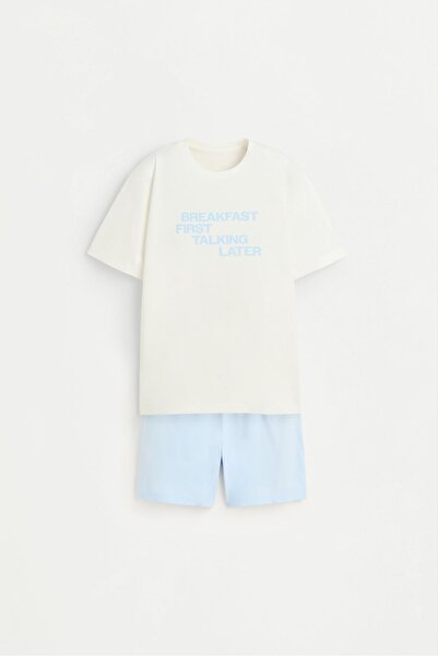 LEFTIES Yazı baskılı kısa pijama