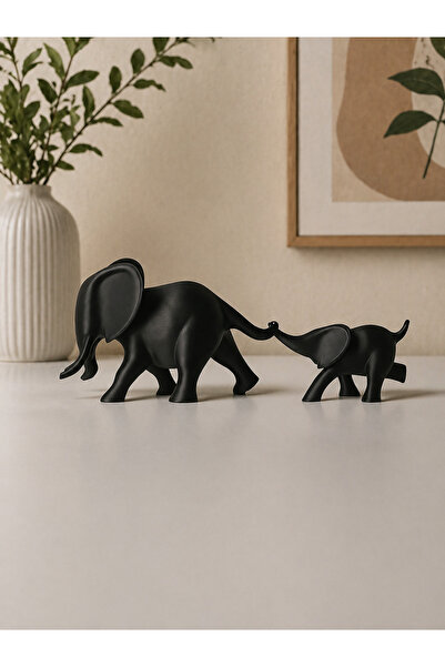 Baalaa Modern Dekoratif Anne ve Yavru Fil Heykeli-Figür-8-19 cm 3D baskı