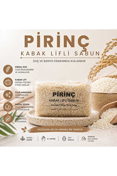 Purlavie Doğal Pirinç Kabak Lifli Sabun