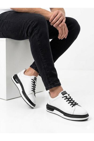Lütfi Men's Genuine Leather Orthopedic Sole Casual Sneaker Shoes