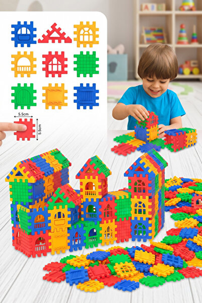 craftivio Puzzle City 128 Parça Eğitici Yapı Blokları Tak Çıkar Şehir Kurma S...
