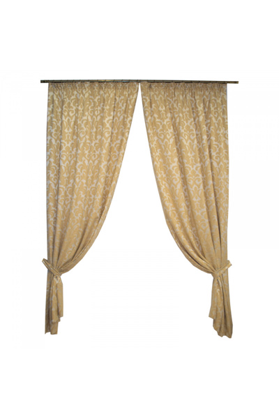 Velaria Σάμα μπεζ σετ κουρτινών, 2x135x245 εκ.