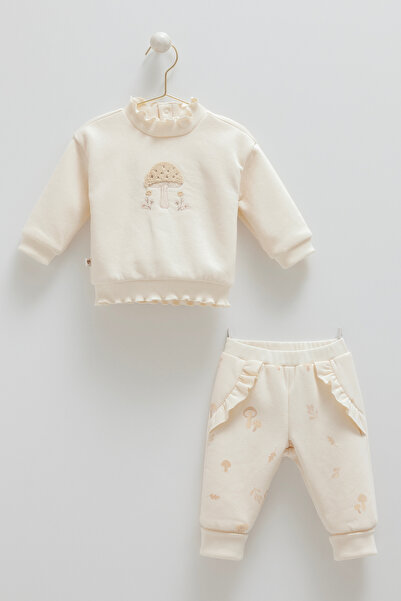Caramell Baby Girl Set 3 Threaded Ribbed Winter Set 1-12 Months