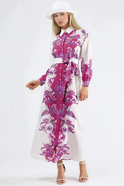 Hiccup Msn Floral Patterned Belted Midi Dress