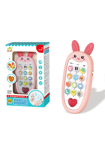 PinkBlue Telefon interactiv tip iepuras - lumini, sunete, melodii si functii ...