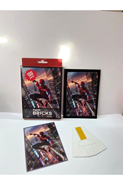 ydn Örümcek Adam Manyetik Puzzle 100 Parça Çerçeveli Tasarım Dekoratif Eğitic...