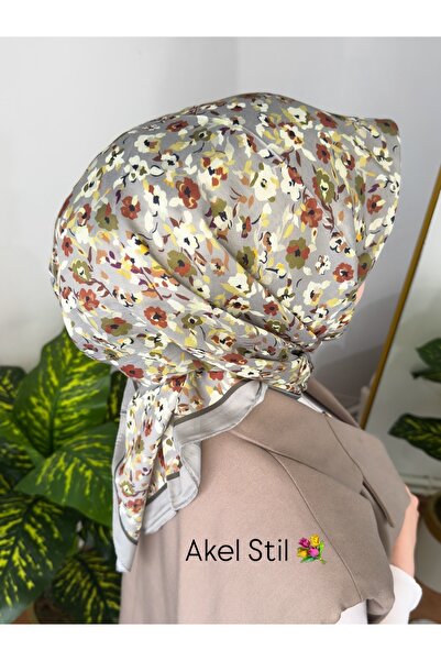 Akel Stil19 Yeşil çiçekl yazlık terletmeyen soft eşarp
