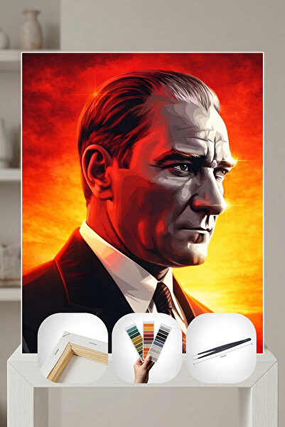 PixMo Sticker Mozaik Tablo Seti Tuvale Gerili 40x50cm ATATÜRK Kendin Yap Hobi...