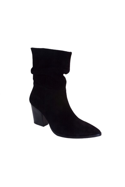 Moods Shoes Γυναικεία Μποτάκια 7524 Μαύρο Καστόρι Δέρμα