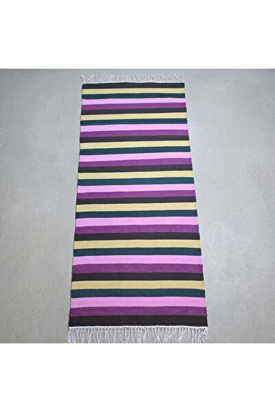 Sınabeli Çizgili pamuk kilim 77cm x 173cm