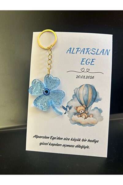 LMS GİFT Kişiye Özel 20 Adet Bebek Hediyeliği Anahtarlık – İsimli Doğum Kartı...