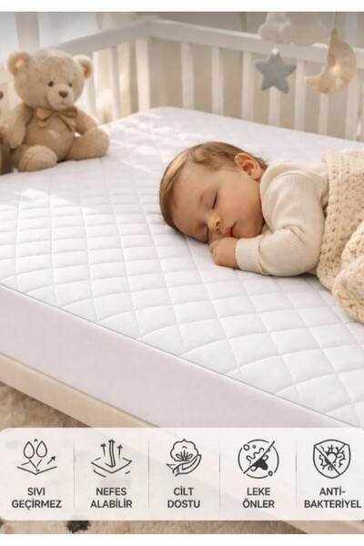 Vellista Home Collection %100 Pamuk Kapitone Sıvı Geçirmez Bebek Alezi Çocuk ...