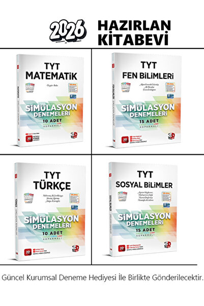 3D Yayınları SİMÜLASYON TYT TÜRKÇE - MATEMATİK - FEN - SOSYAL BRANŞ DENEME SE...