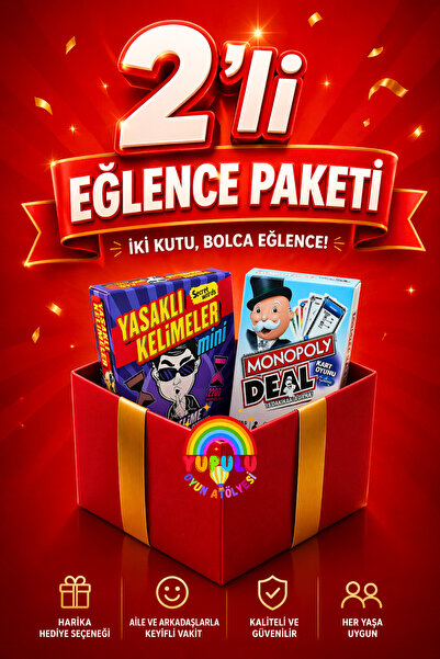 YUPULU 2'li Set Yasaklı Kelimeler Mini - Deal Kart Oyunu Eğlence Paketi Tabu ...
