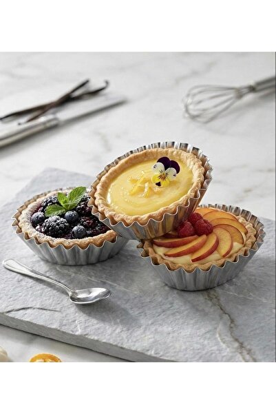 PASTA ADAM PARTİ VE PASTA MALZEMELERİ Tart Kalıbı 3' lü Set - Metal Tart Kalıbı