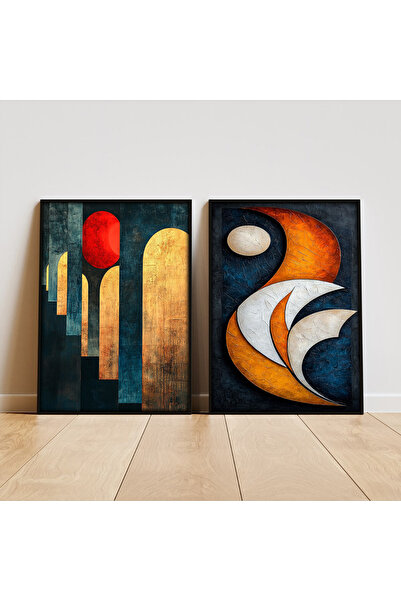 VIZIO Nopți Venețiene, set 2 tablouri abstracte inramate, pentru living, dorm...