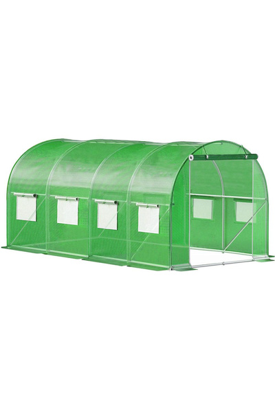 Brius Seră de grădină tip tunel 200x450x200 cm, folie PE 140g/m2 UV4, 9 feres...
