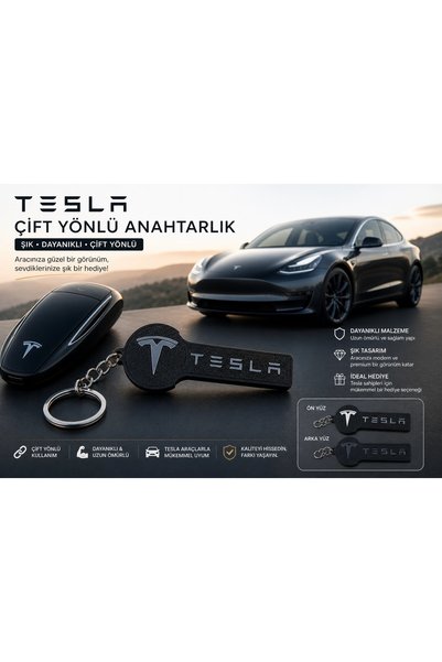 YSN SOUNDS Tesla Anahtarlık , Tesla Logolu Çift Yönlü Araç Anahtarlık - Hediy...