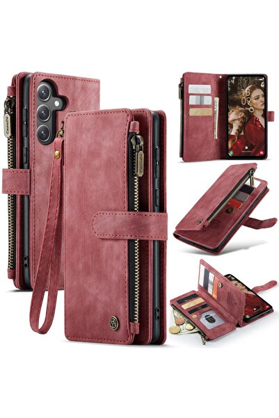 Caseme C30 Multifunctional Θήκη Πορτοφόλι Wine Red (Samsung Galaxy S25 FE 5G)