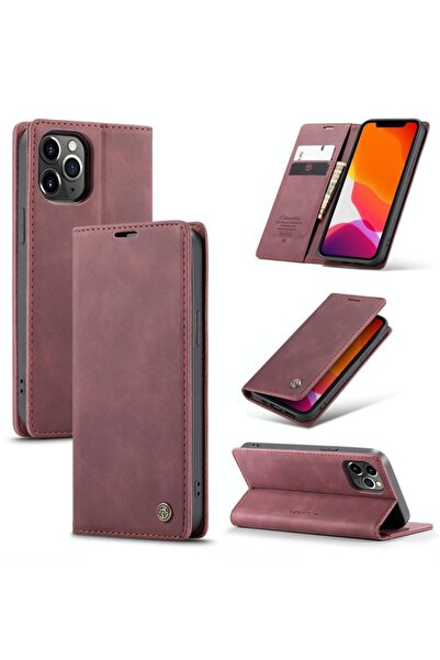 Caseme 013 Retro Θήκη Βιβλίο Wine Red (Apple iPhone 12 Pro Max)
