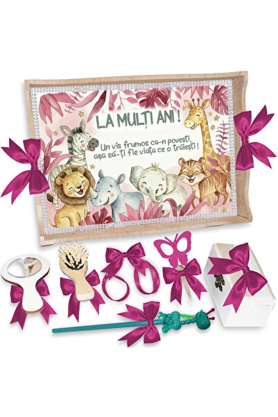 LoreBebe Set Tava Taiere Mot Fete, Tavita Mot, 7 Piese, Model LMA Safari, 32x...