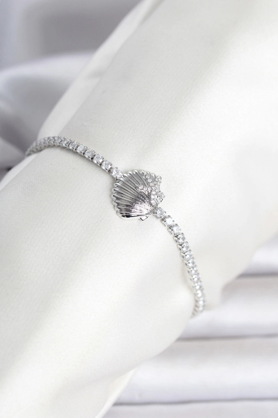 Clariss Brass Silver Color Sea Shell Model Waterway Women's Bracelet