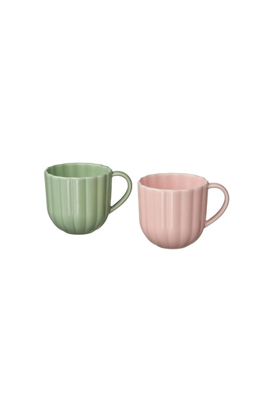 IKEA SMÖRFISK kupa seti, açık yeşil-pembe, 34 cl, 2 adet