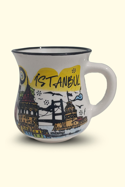 Kupa Istanbul Themed Ceramic – Special Design Coffee & Tea Cup with City Silh...