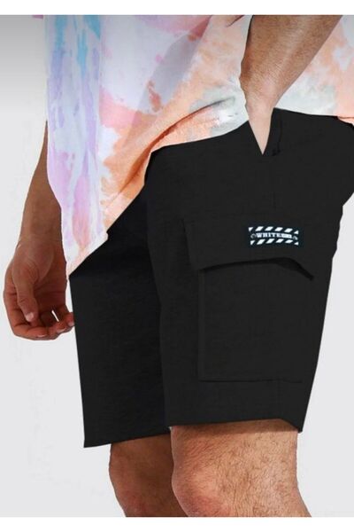 ACER STREET Unisex Pamuk Spor Unisex Kargo Cepli 2 İplik Şort