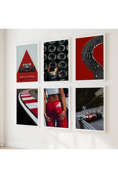 NinaStore 6 Kırmızı Formula 1 Posteri - F1 duvar sanatı - Monaco Grand Prix b...
