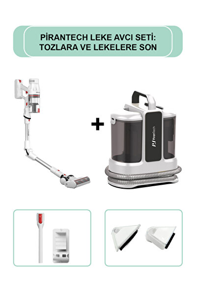 PiranTech ES-330 PRO Kablosuz Dikey Süpürge & KT-703 Koltuk ve Halı Yıkama Ma...