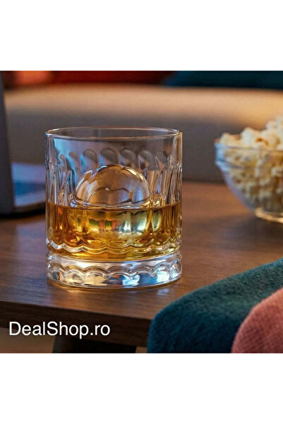 dealshopromania Set de 6 pahare de sticlă Wave430, 330 ml, pentru whisky și c...