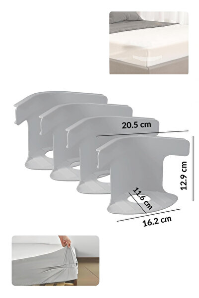 clickzu Set of 4 Bed Sheet clips, Non-Slip mattress clips, reusable