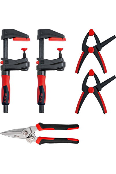 Bessey clamp set DIY-SET1-A (5-piece, 4 clamps + tin snips)
