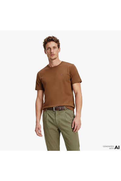 Tommy Hilfiger Core Essentials Erkek Kahverengi T-Shirt