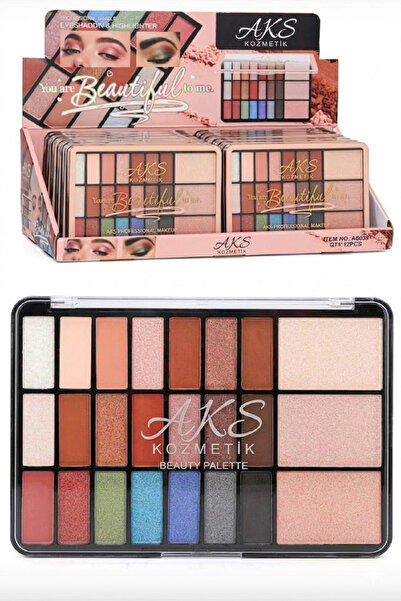 aks kozmetik Make Up Studio 24'lu Far 3'lü Highlighter B Paleti